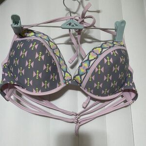 Xhilaration purple/gray lightly padded swimsuit top